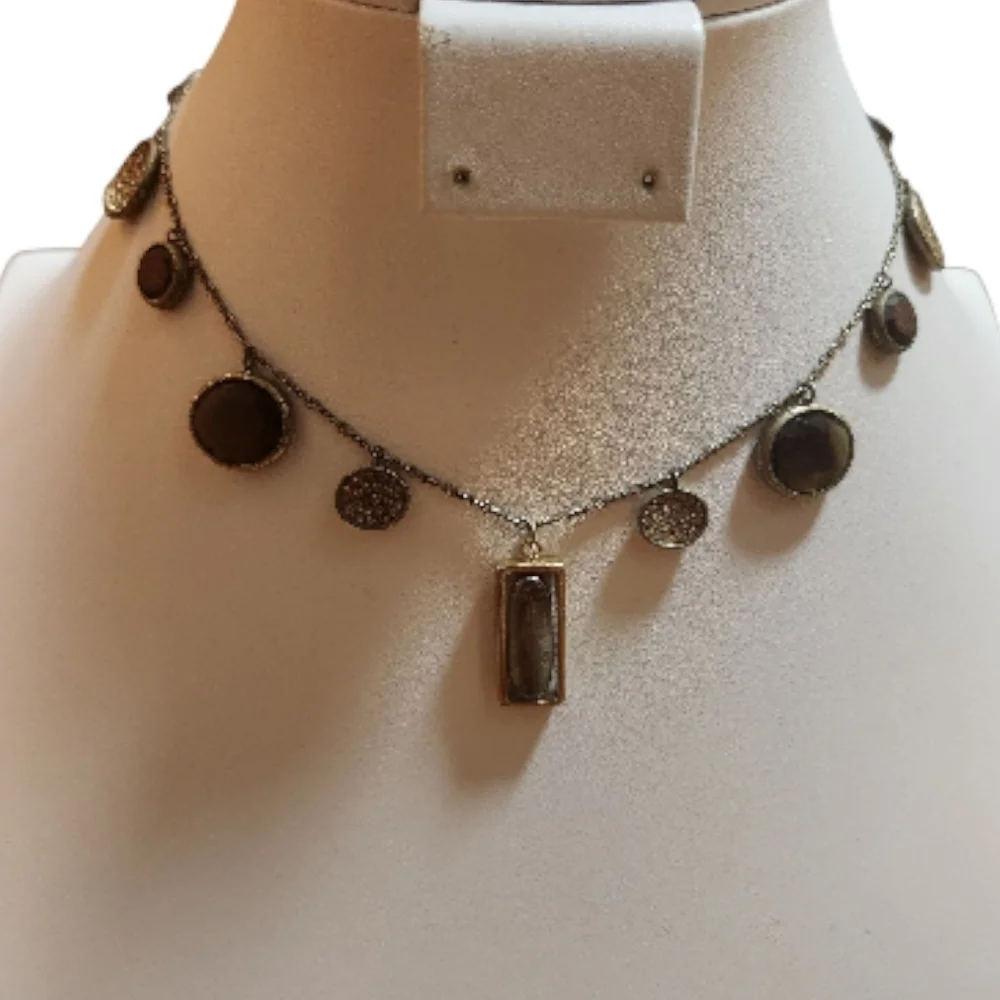 Kenneth Cole Gold and Bronze Charm Necklace